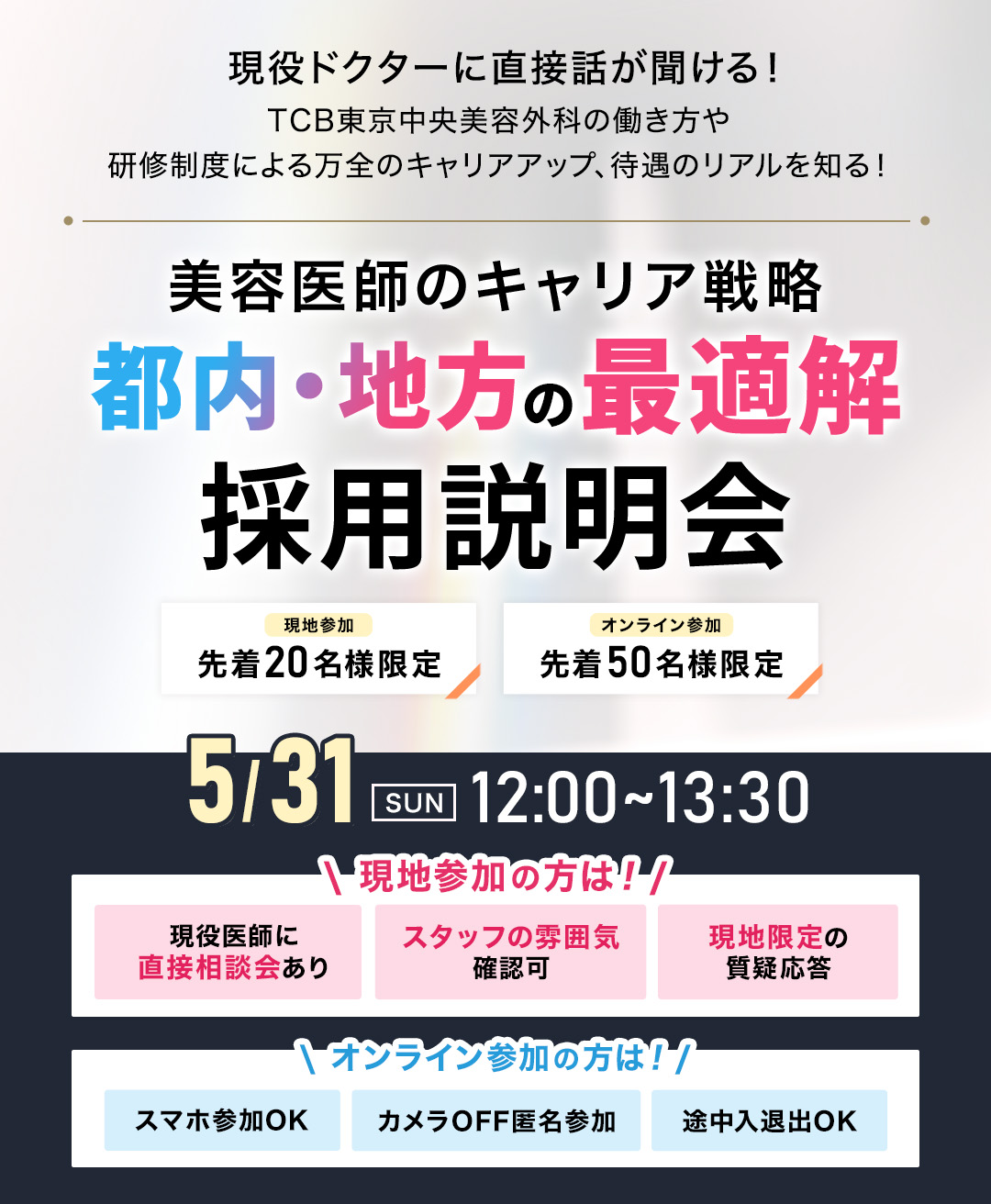美容医師のキャリア戦略 都内・地方の最適解 採用説明会