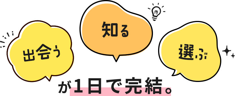 出会う・知る・選ぶが1日で完結。