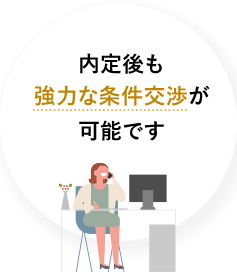 内定後も強力な条件交渉が可能です