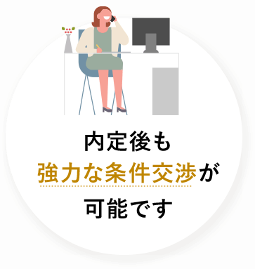 内定後も強力な条件交渉が可能です